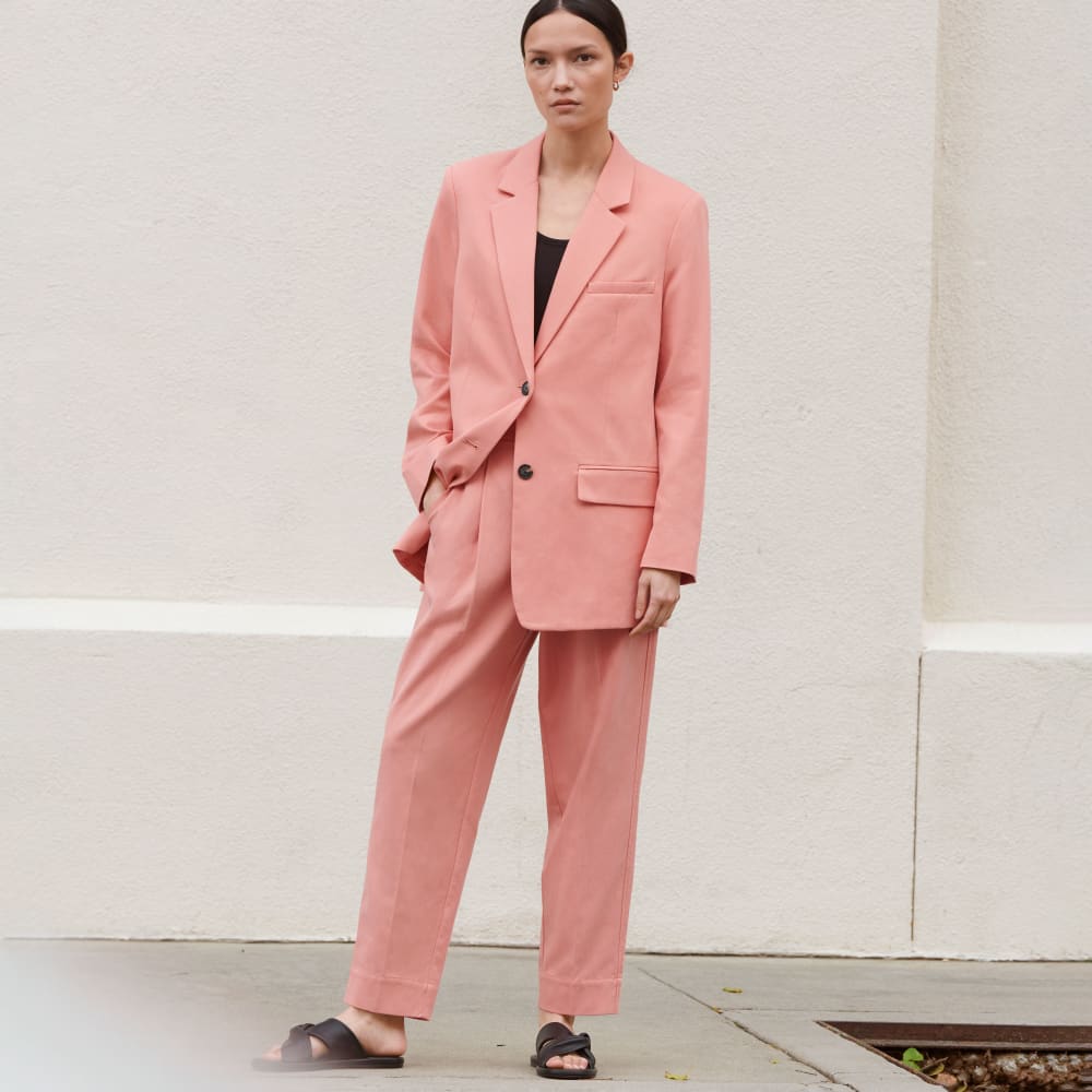The Oversized Blazer in Buttersmooth in Tawny Pink — detail view