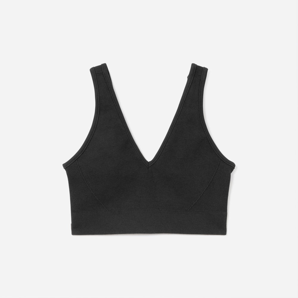 The Seamless Bra in Black — front view