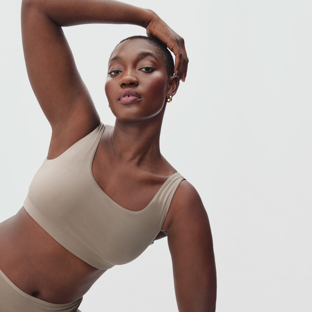 The Cotton Tank Bra in Burnt Sugar — alternate view