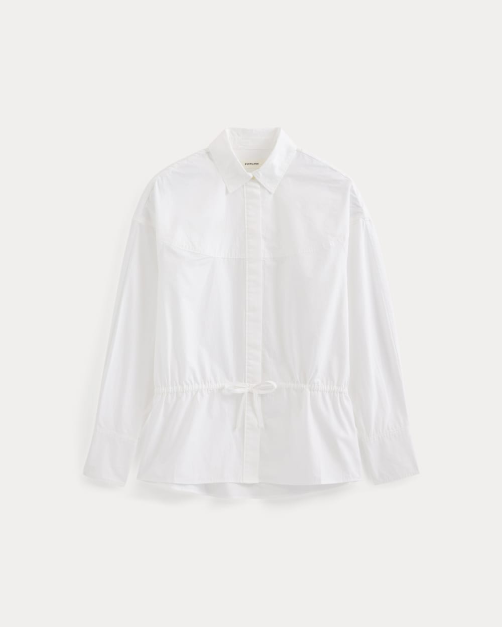 Oversized Cinched Shirt in Ultrasoft Cotton in White — alternate view