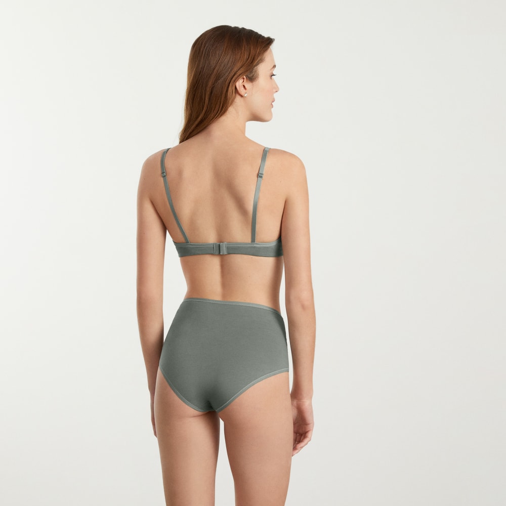 The Cotton High-Rise Hipster in Dark Sage — detail view