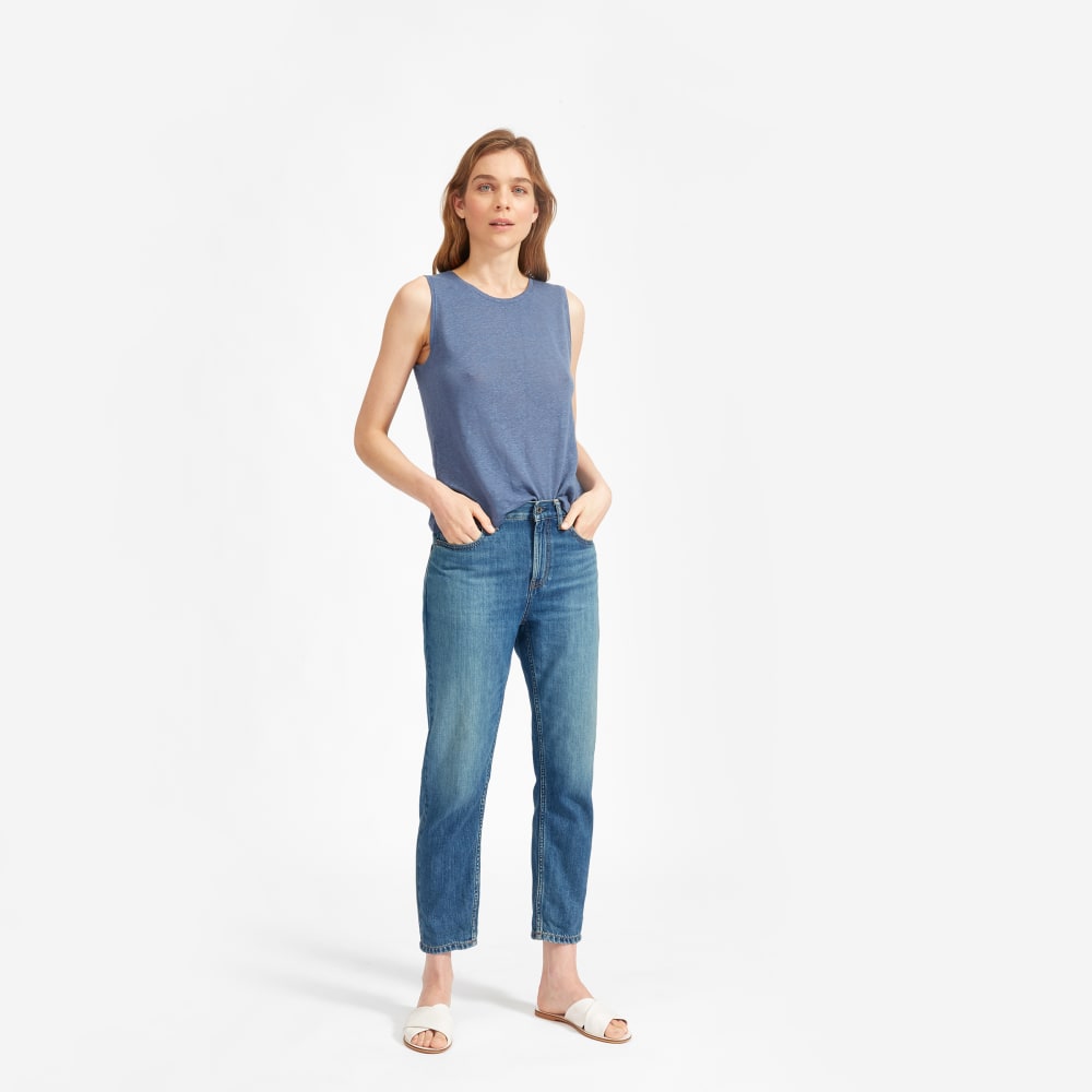 The Super-Soft Relaxed Jean in Mid Blue — alternate view