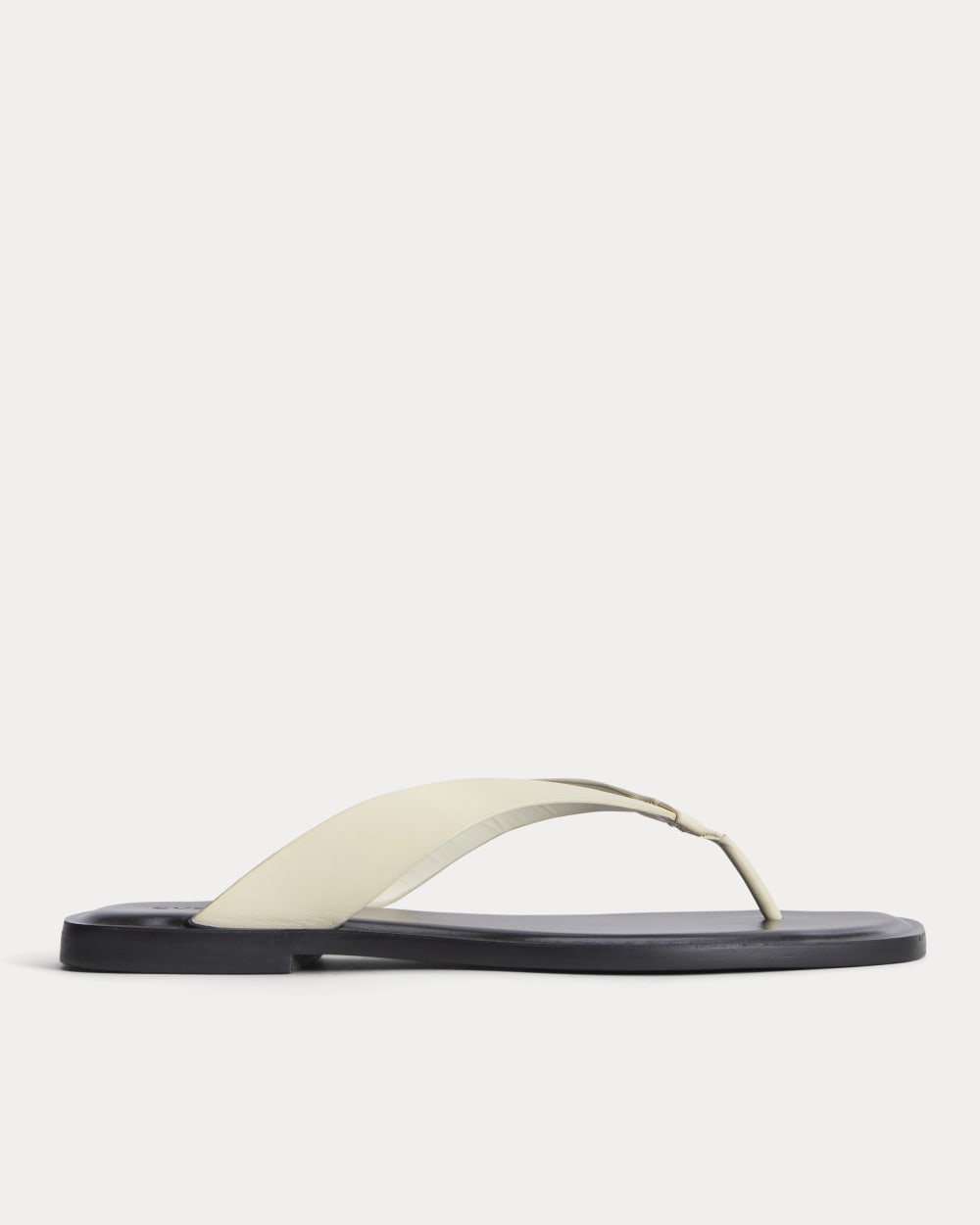 The Leather Flip Flop in Canvas — front view