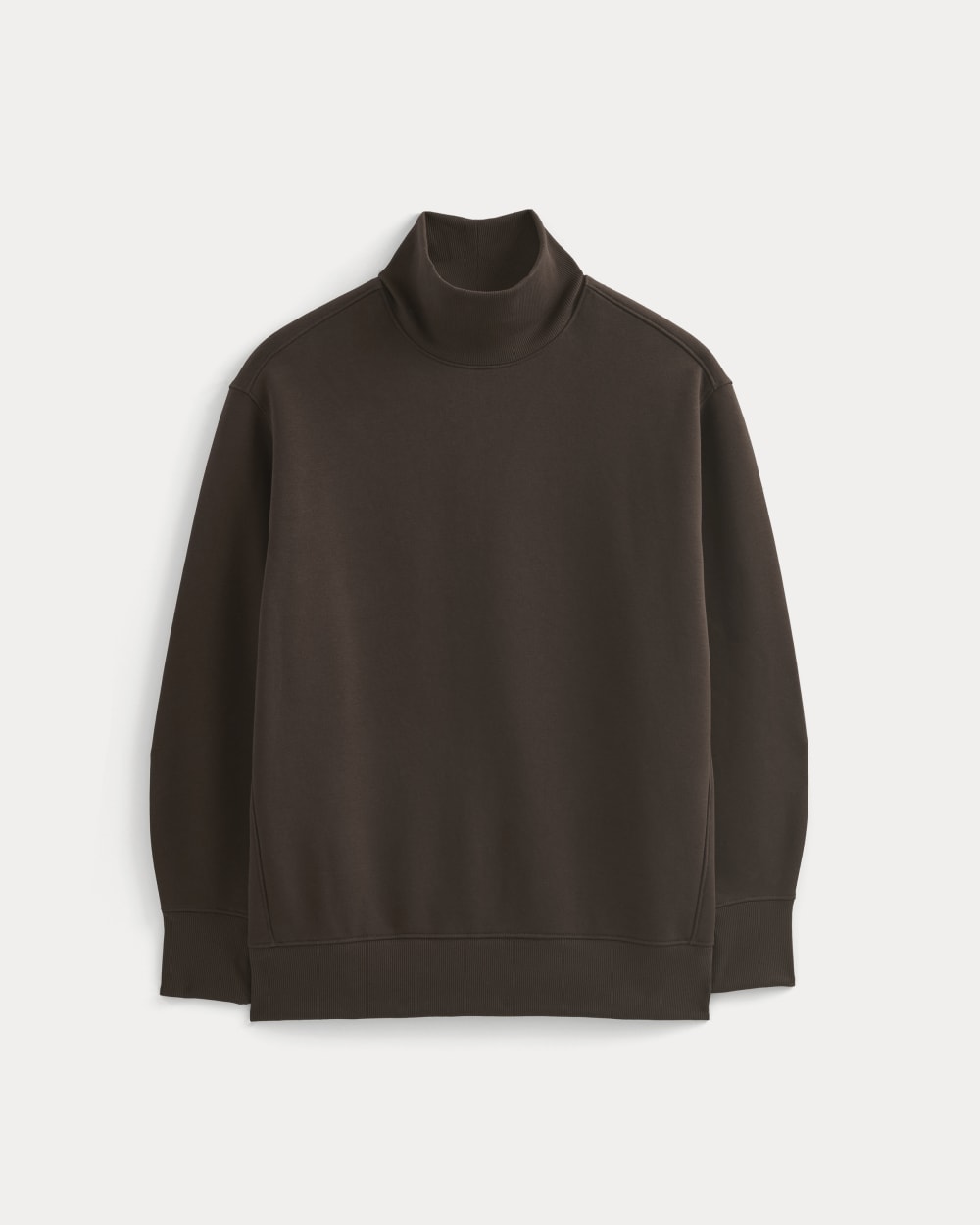 Luxe Fleece Turtleneck in Dark Chocolate — alternate view