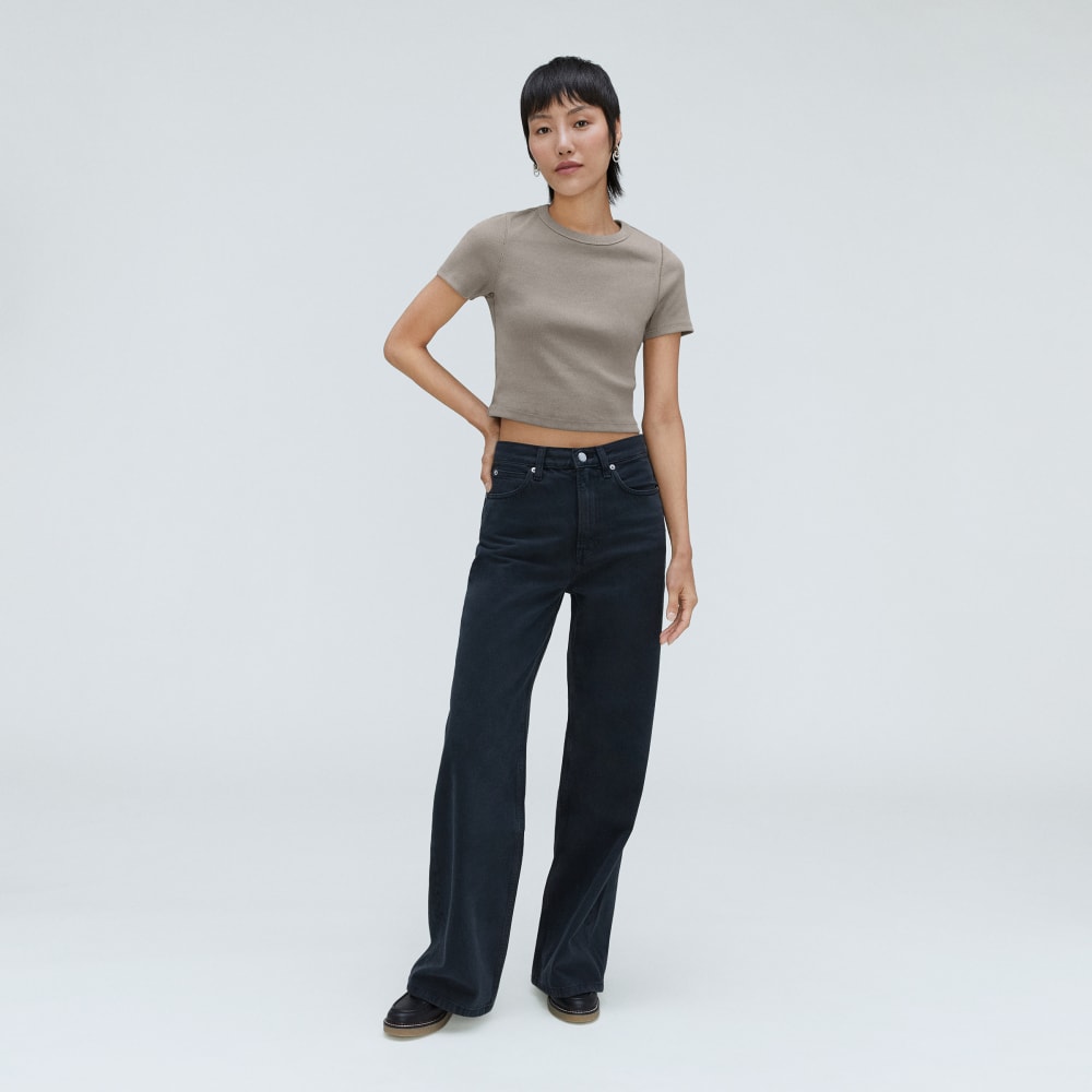 The ’90s Rib Tee in Clay — detail view