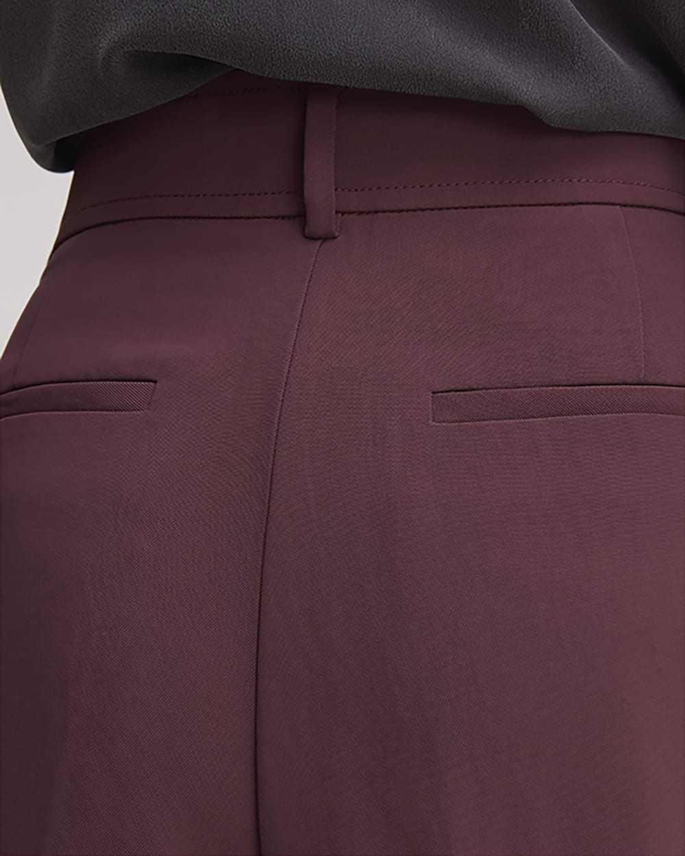 The Japanese GoWeave Way-High® Tapered Pant in Burgundy — detail view