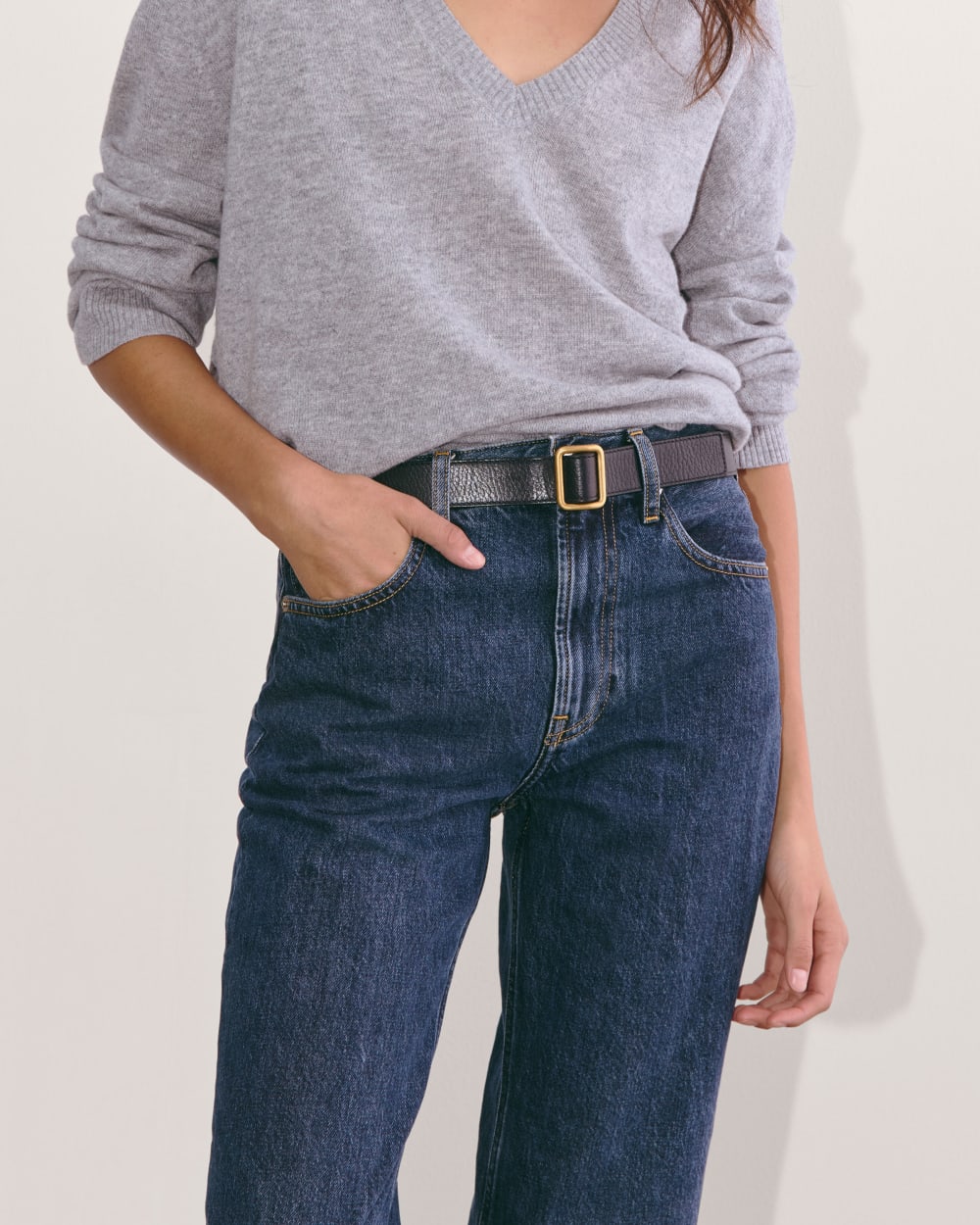 The Cheeky Straight Jean in Indigo — detail view