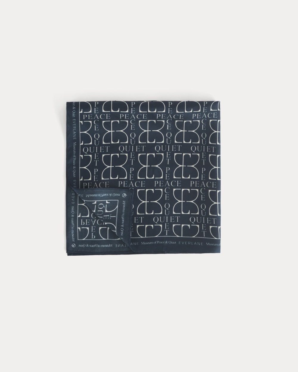 Everlane x Peace & Quiet Silk Bandana in Navy — front view