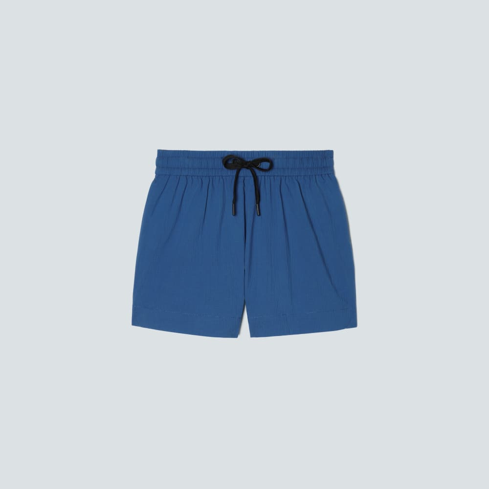 The Seersucker Boxer Short in Deep Blue — front view