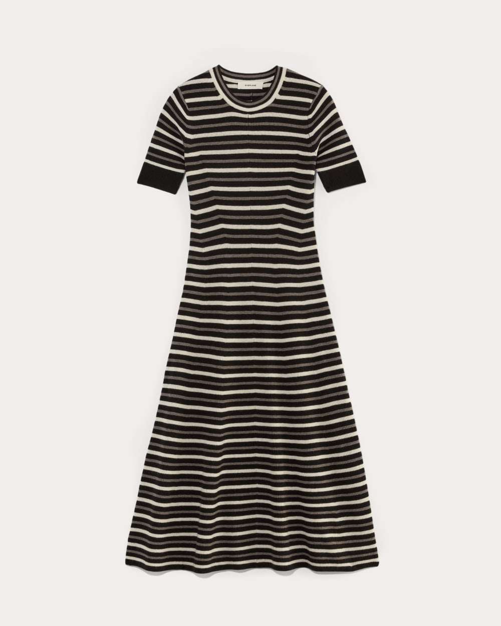 The Ribbed Sweater Dress in Taupe / Canvas / Black — alternate view