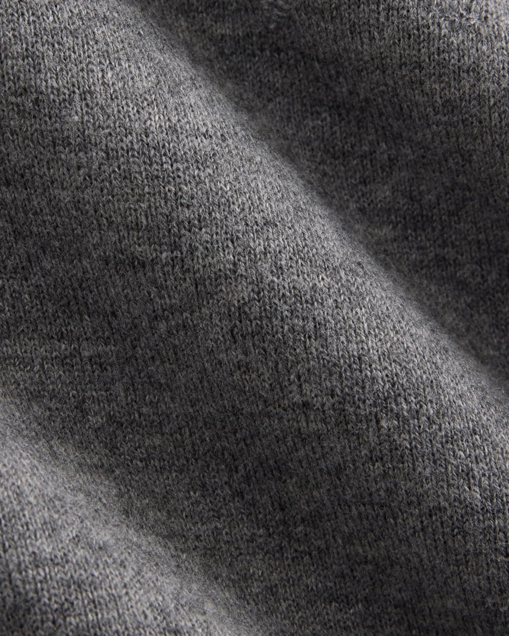 Double Knit Crew in Cotton Merino in Mid Grey/Graphite — detail view