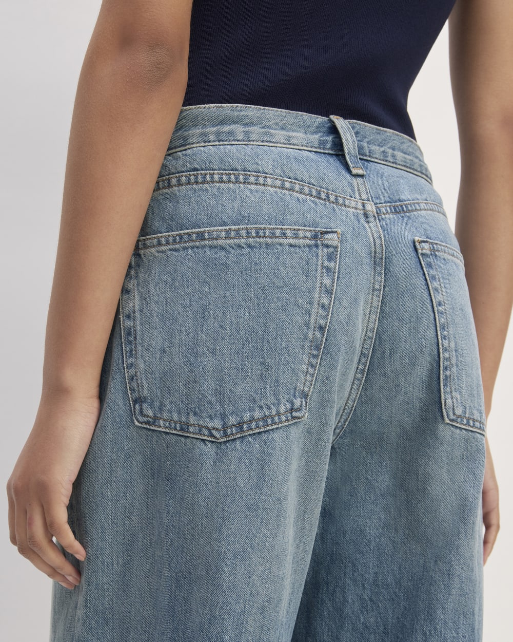 The Super Baggy Jean in Faded Indigo — detail view