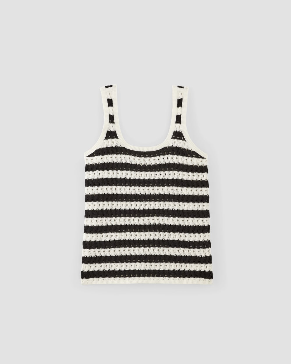 The Crochet Knit Tank in Bone / Black — alternate view