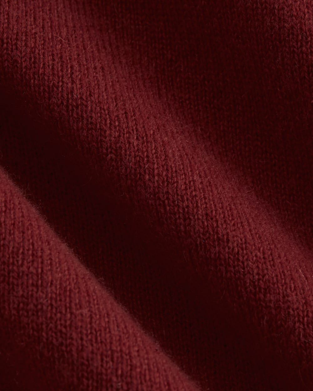 Cashmere Button-Up Shirt in Berry Red — detail view