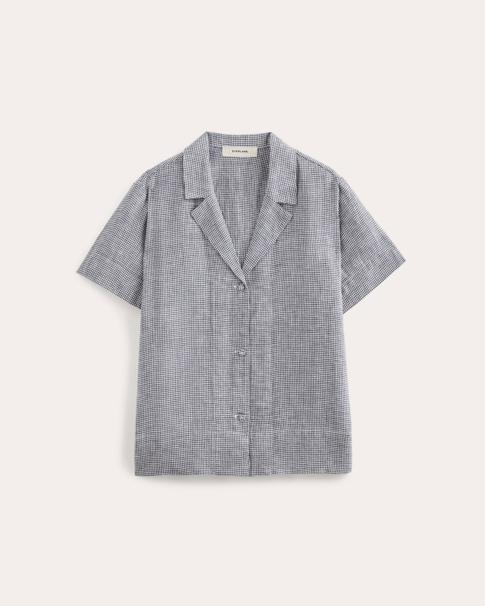 The Notch Shirt in Linen in Midnight Navy Gingham — alternate view