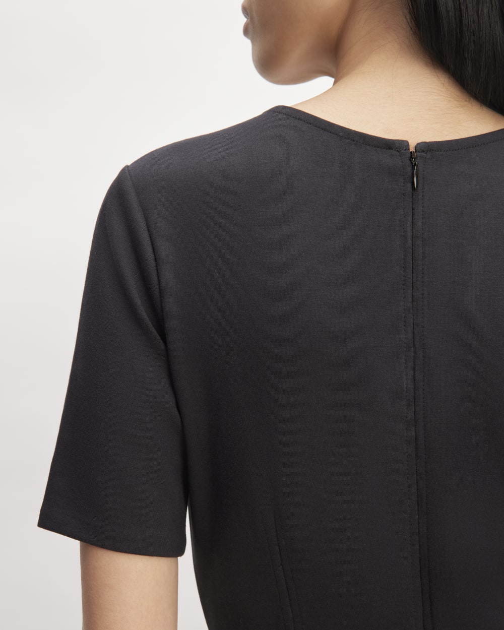 The Dream Short-Sleeve Dress in Black — detail view