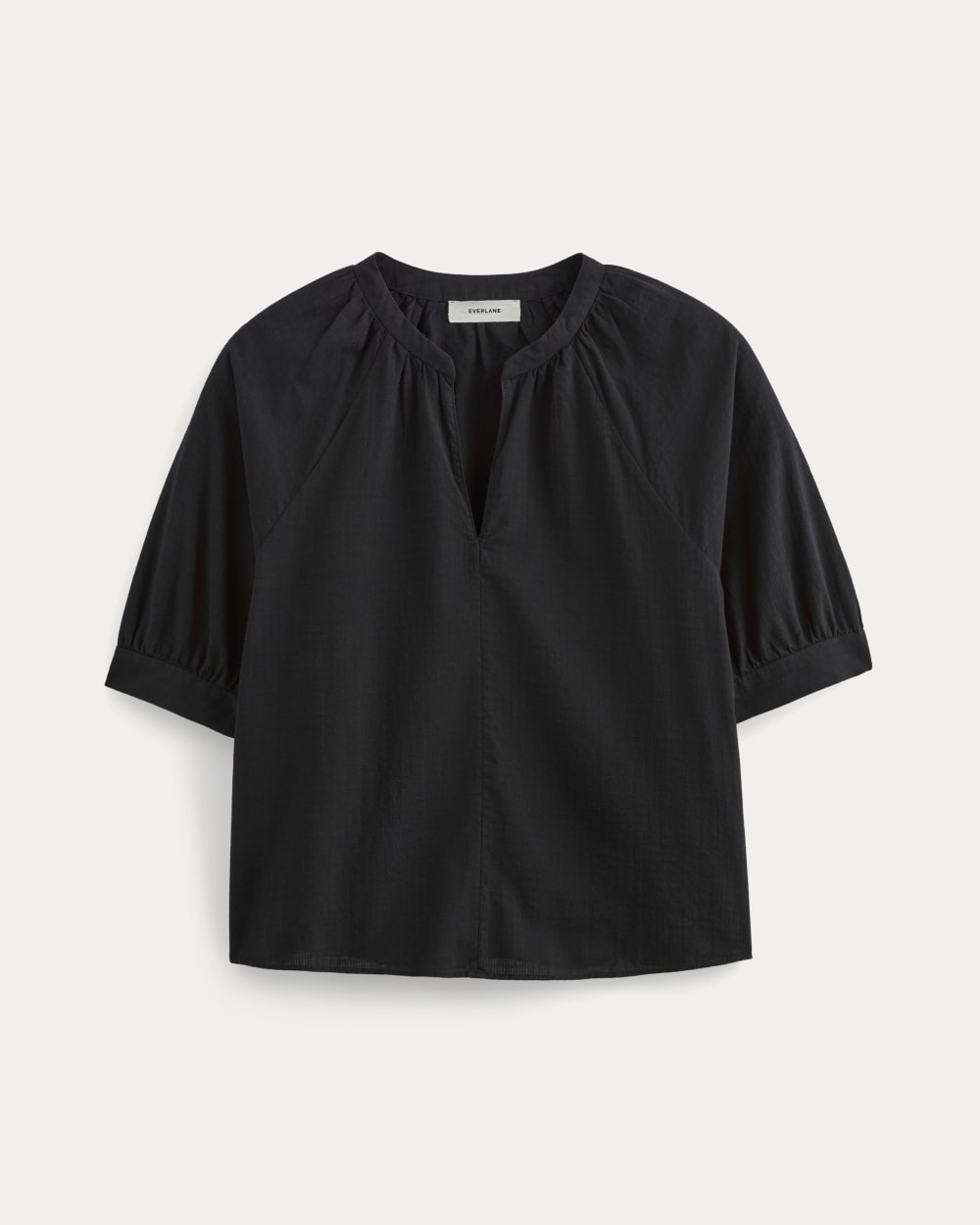 The Gauze Gathered Top in Black — alternate view