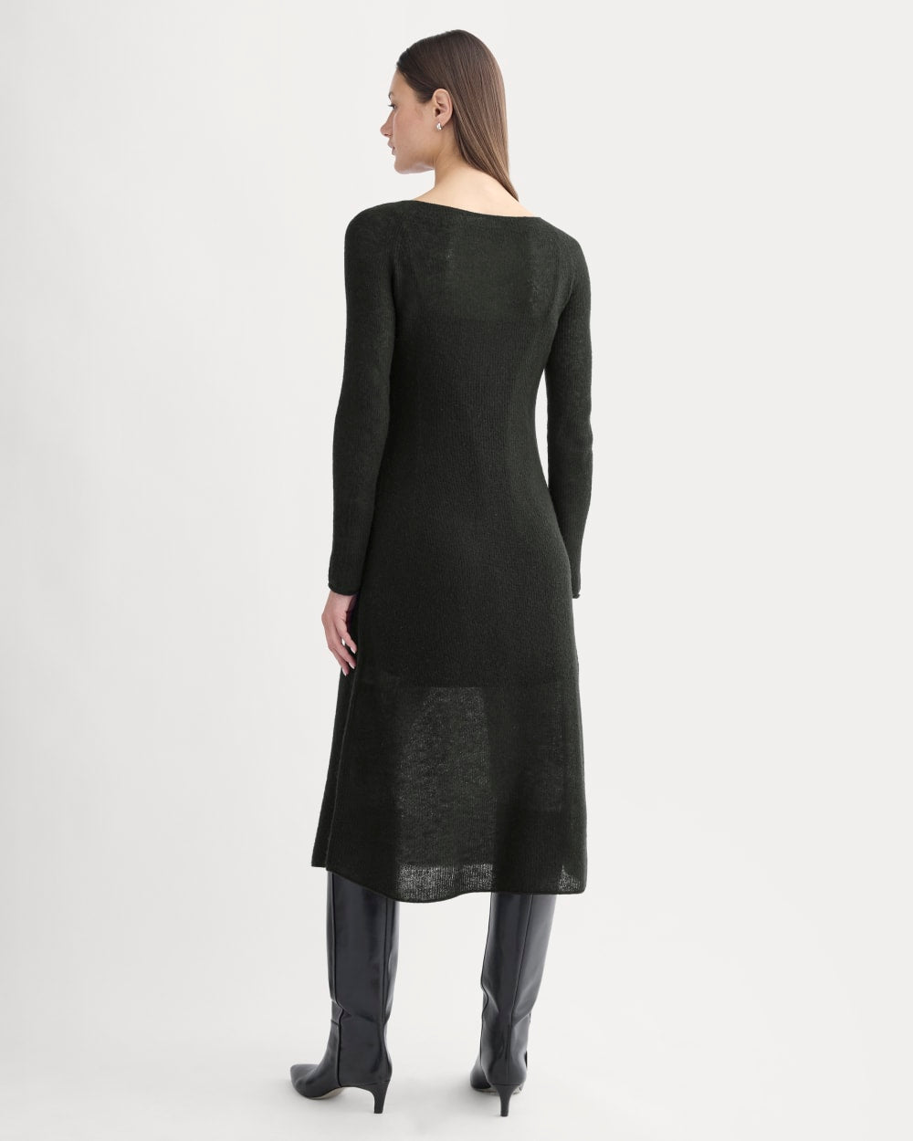 The Air Alpaca™ Sweater Dress in Black — detail view
