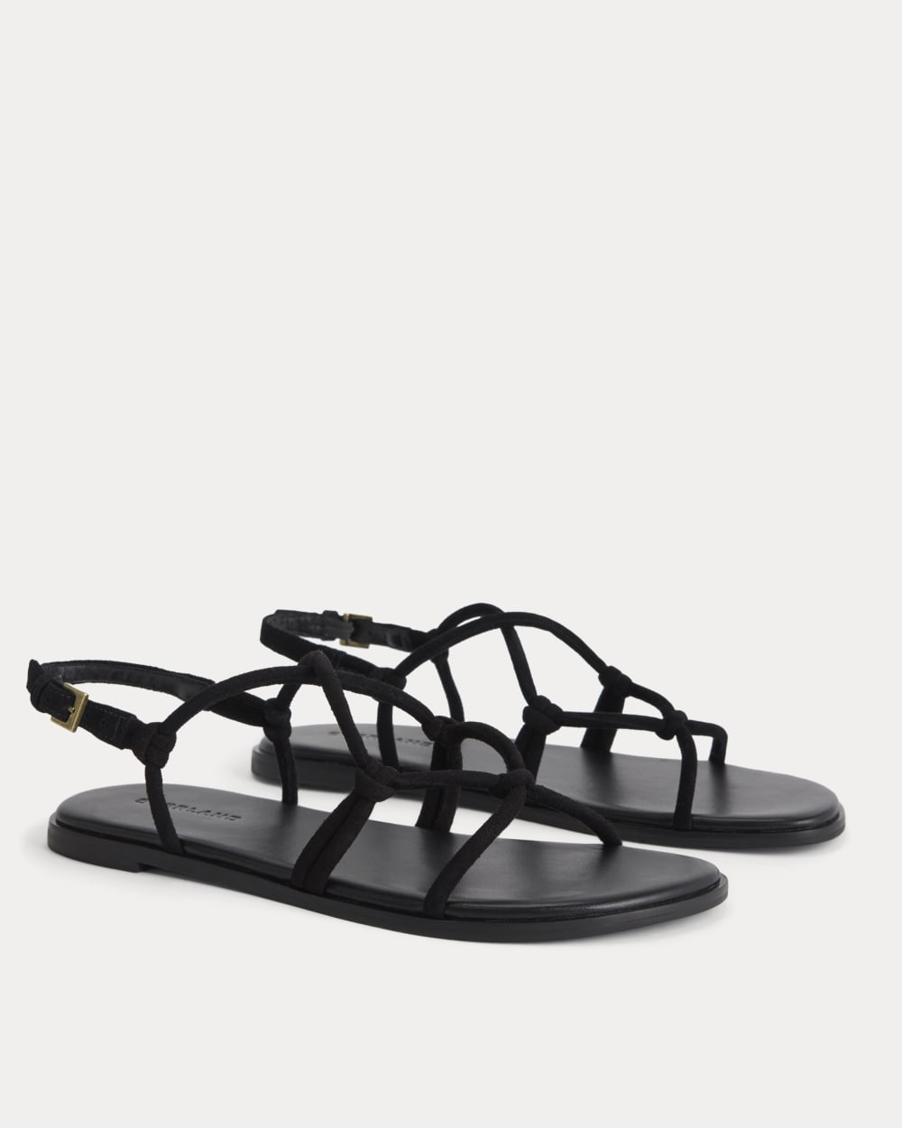 Suede Travel Sandal in Black Suede — detail view