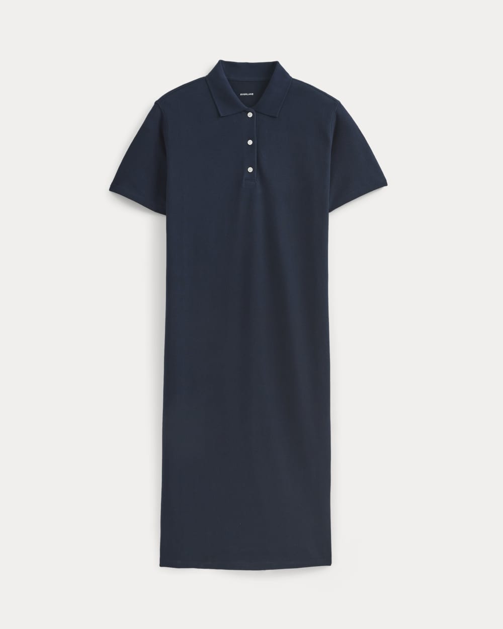 Pique Polo Short-Sleeve Dress in Navy — alternate view