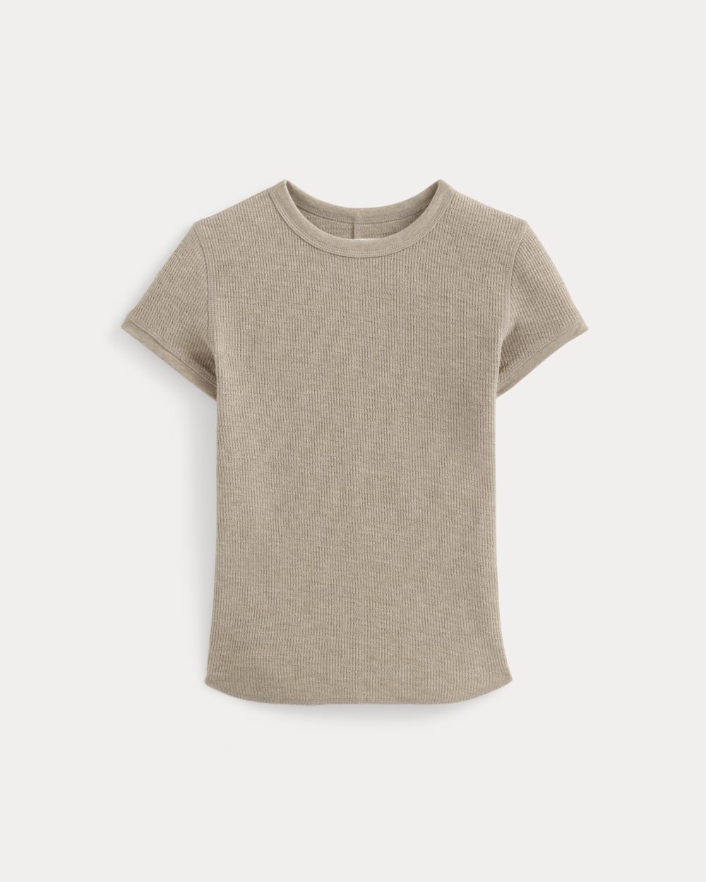 Shrunken Tee in Cozy Waffle in Heathered Oatmeal — alternate view