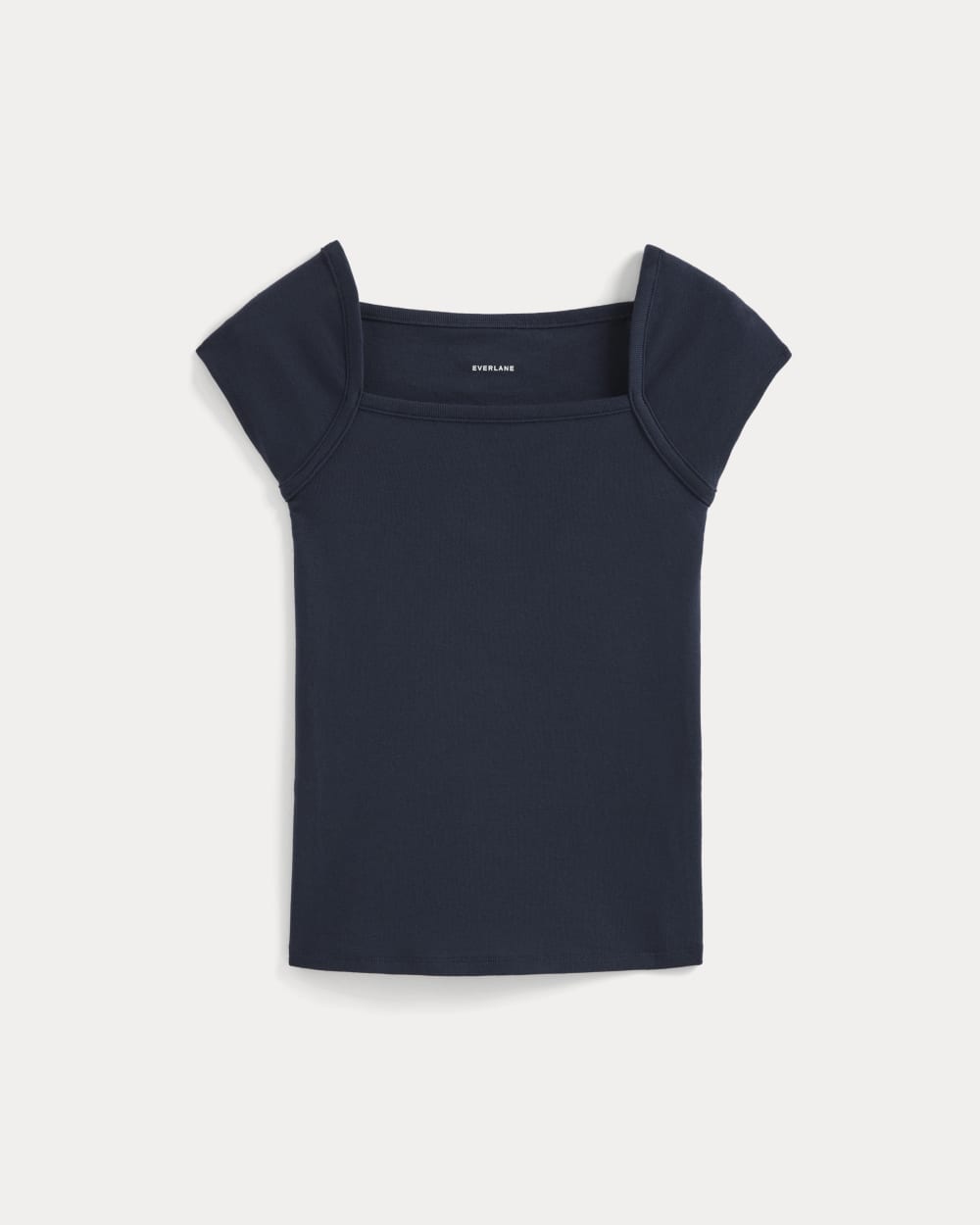 RetroSoft Cotton Square-Neck Tee in Navy — alternate view
