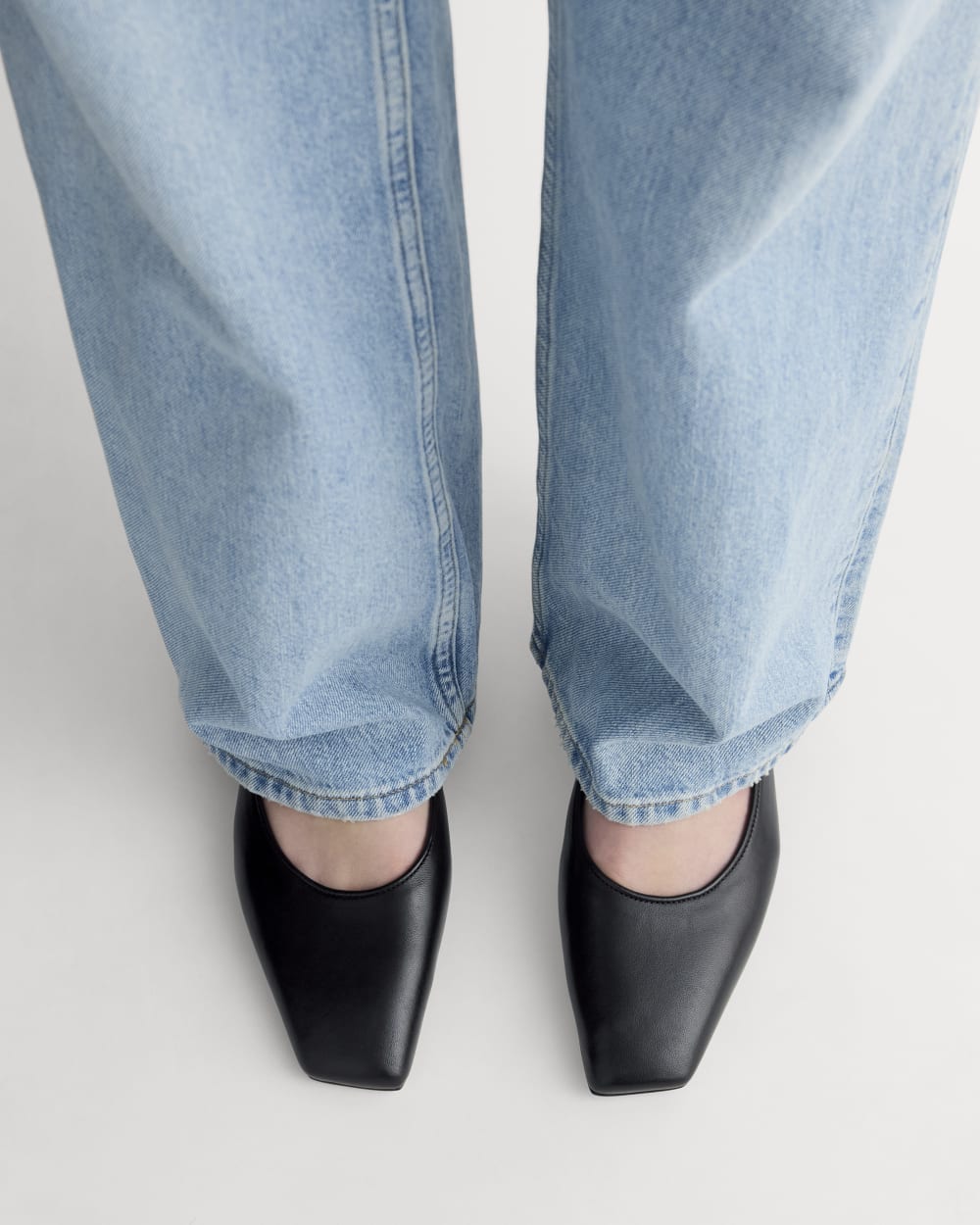 The Ballet Pump in Black — detail view