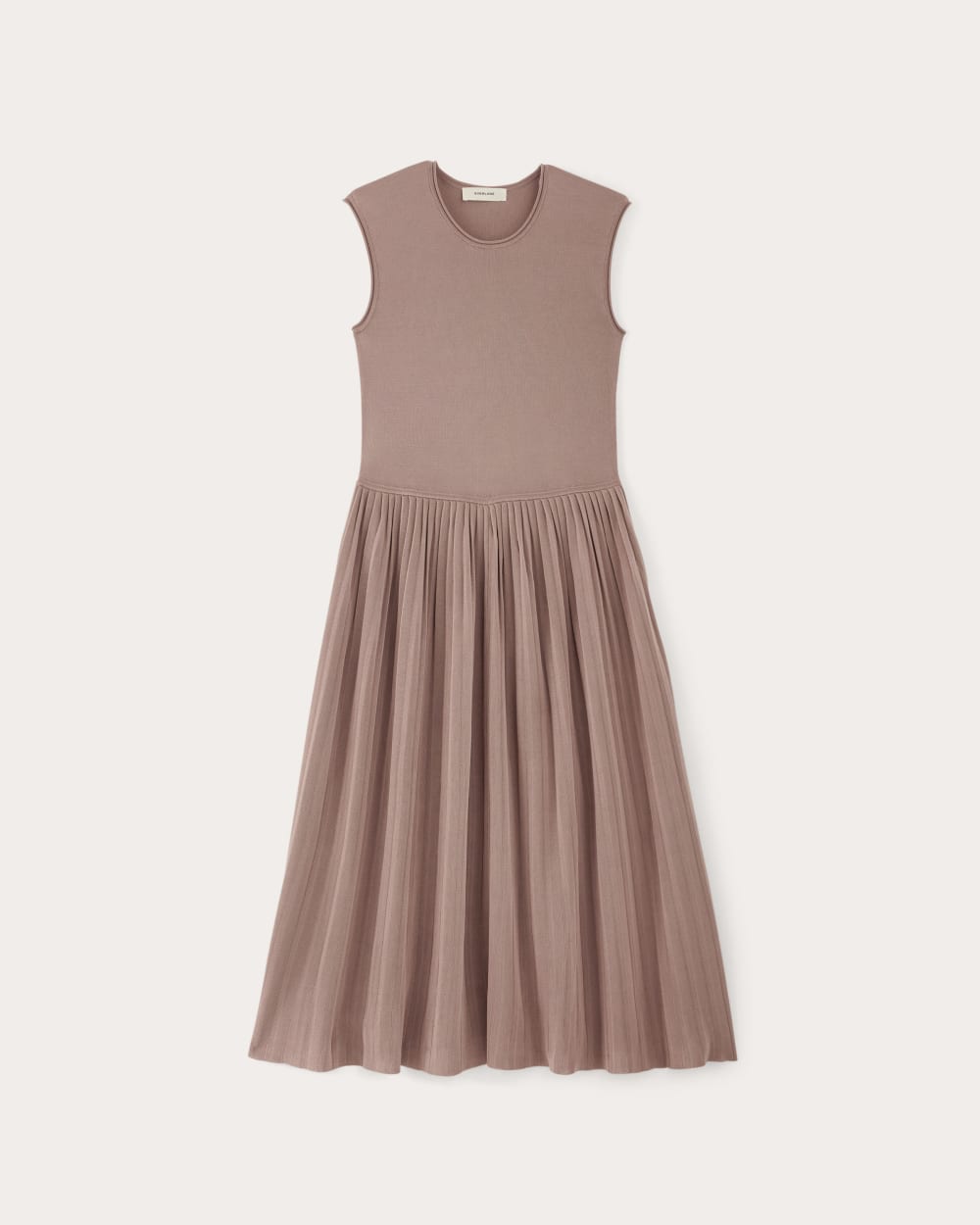 The Knit Pleated Dress in Dusty Rose — alternate view