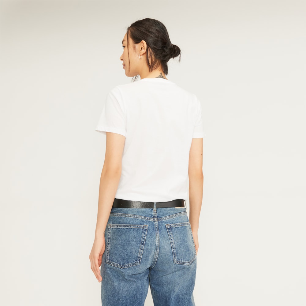 The Organic Cotton Crew Tee in White — detail view