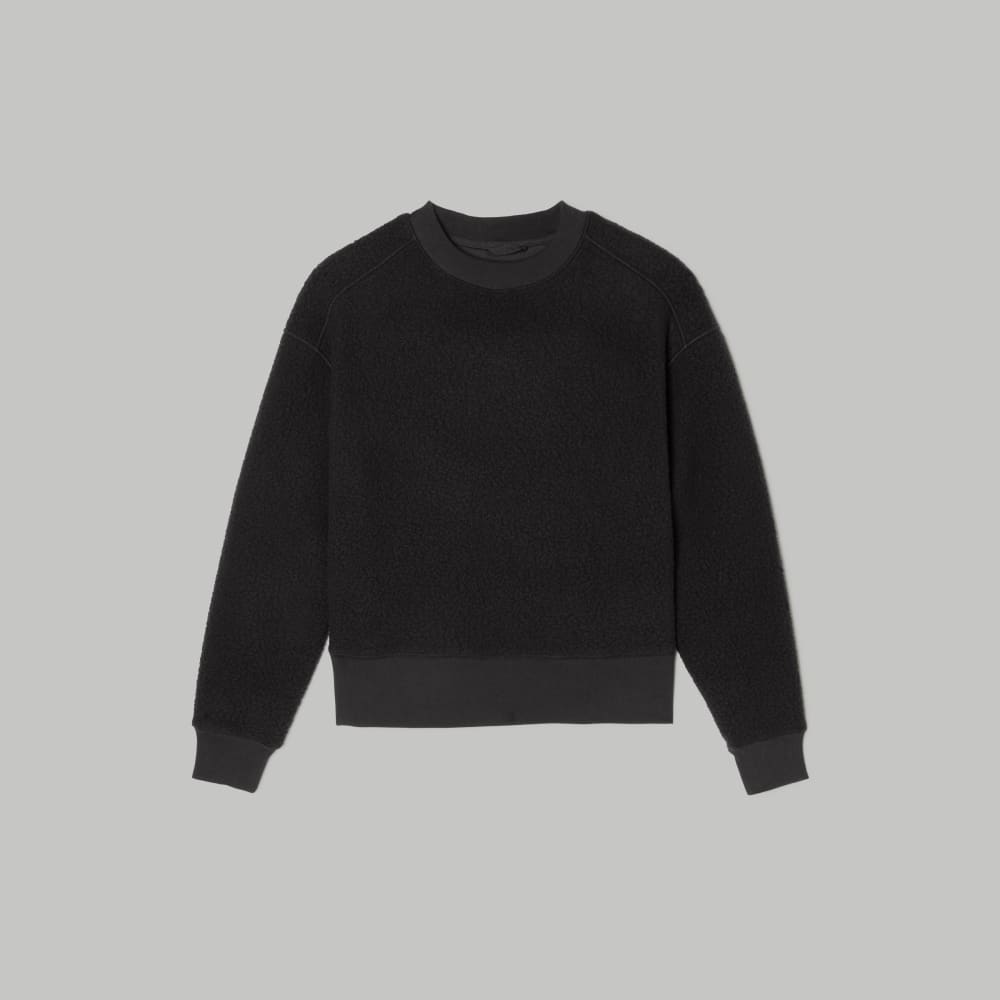 The ReNew Teddy Oversized Crew in Black — alternate view