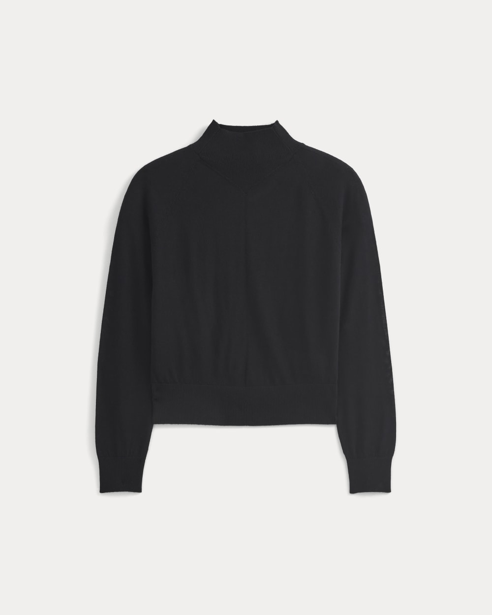 Mockneck Sweater In Ultrafine Merino in Black — alternate view