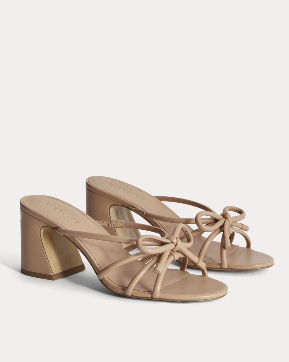 The Bow Heel in Blush Tan — detail view