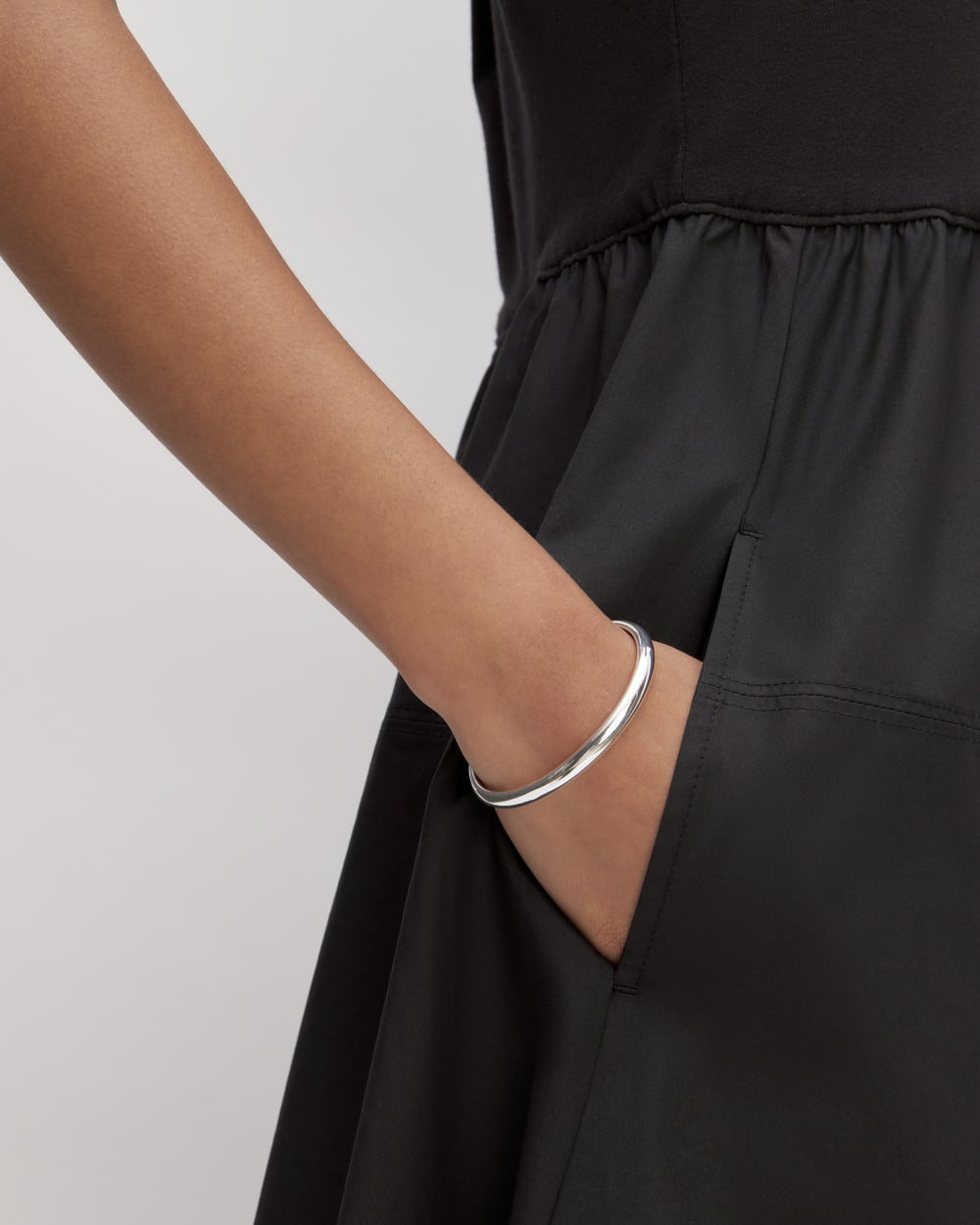 The Supima® Jersey Riviera Dress in Black — detail view