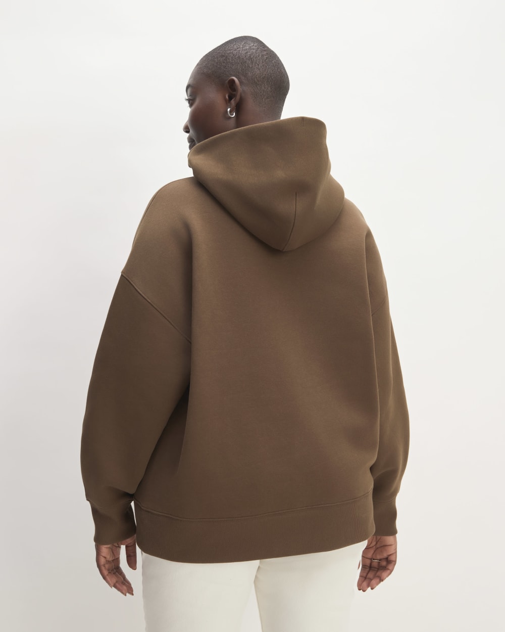 The ReTrack Hoodie in Cocoa — detail view