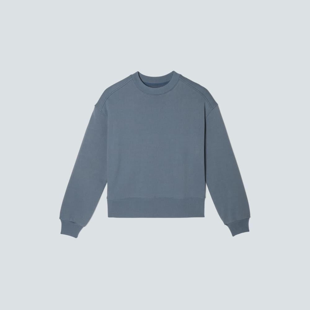 The Track Oversized Crew in Faded Blue — front view