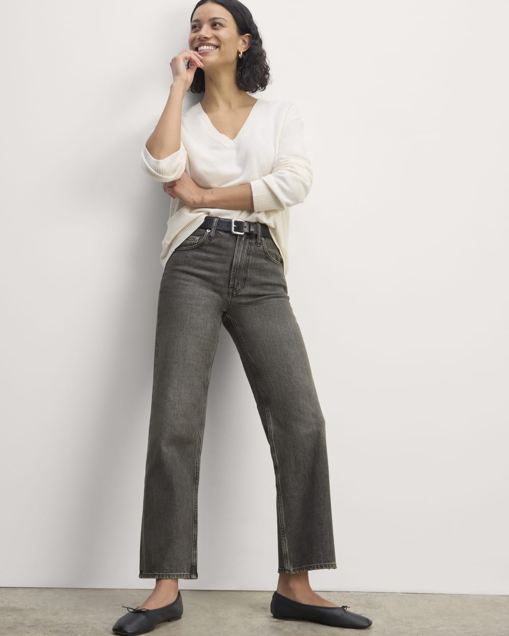The Cheeky Straight Jean in Stormy Ash — front view