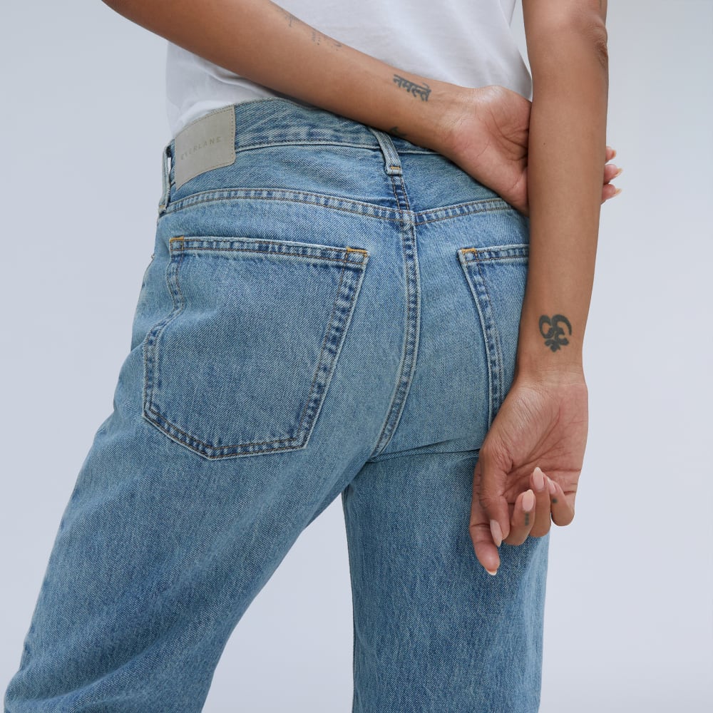 The Rigid Slouch Jean in Broken-In Blue — detail view