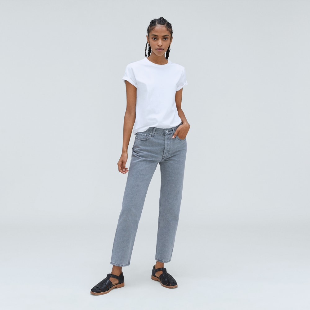 The Rigid Slouch Jean in Vintage Grey — detail view