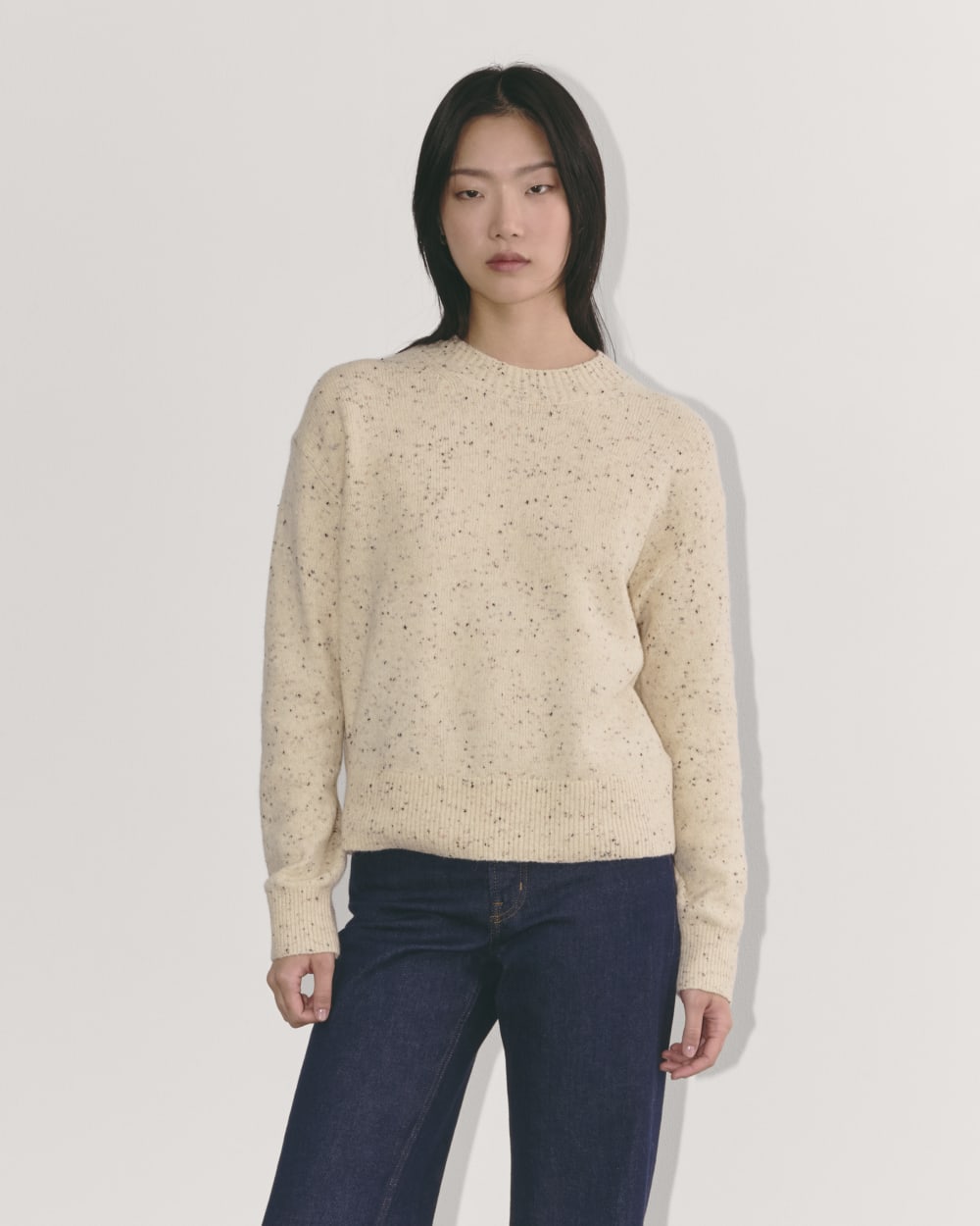 The Cocoon Crew in Plush Cotton in Cream Confetti — front view