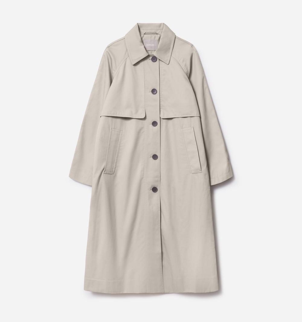 The Long Mac Coat in Stone — alternate view
