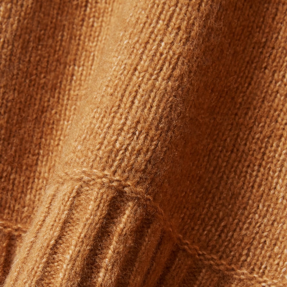 The Cloud Turtleneck in Heathered Chai — detail view