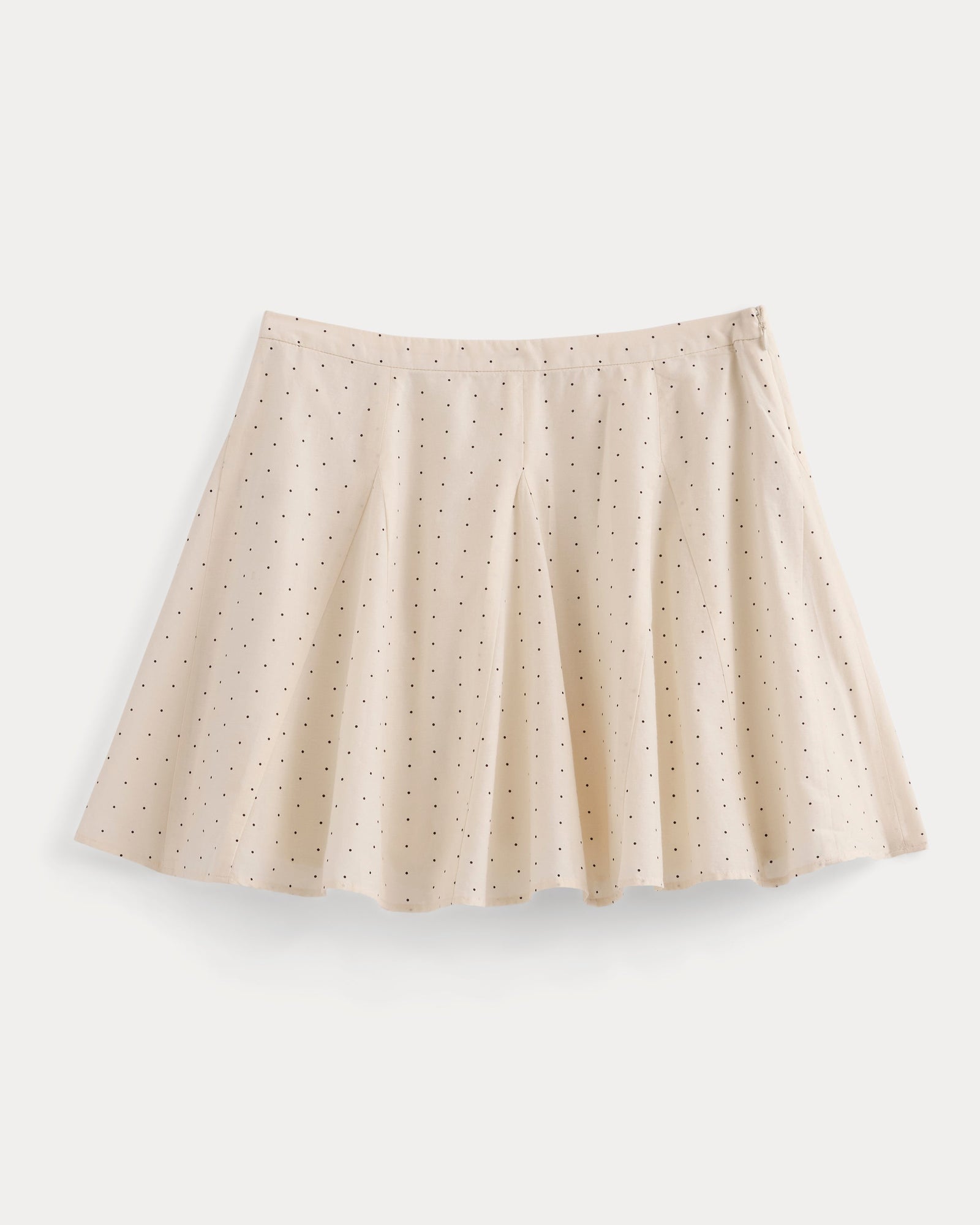 Godet Mini Skirt in Cotton Silk in Birch — alternate view