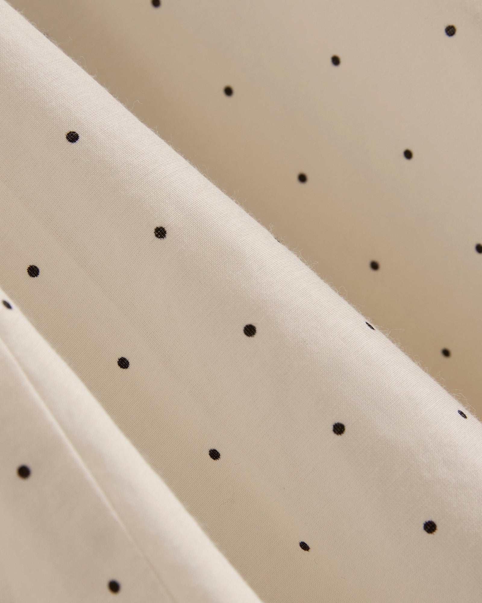 Godet Mini Skirt in Cotton Silk in Birch — detail view