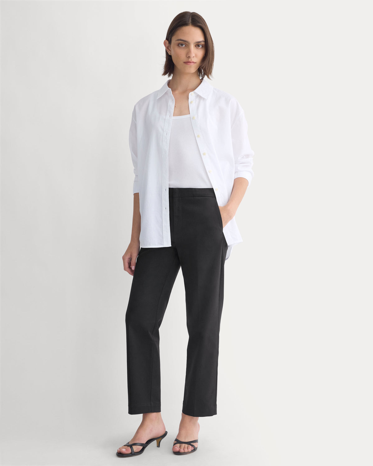 Cigarette Pant in Black — front view