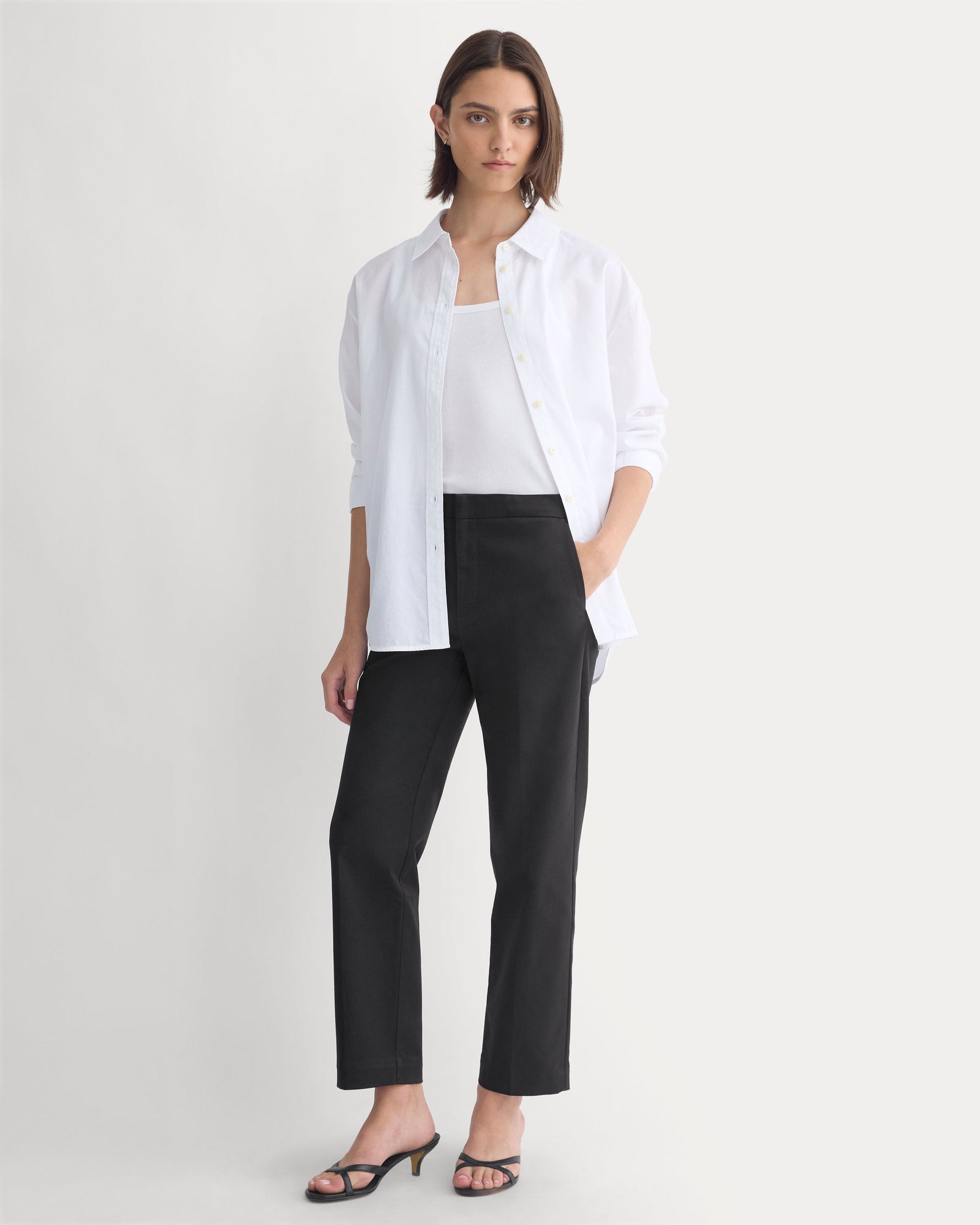 Cigarette Pant in Black — front view