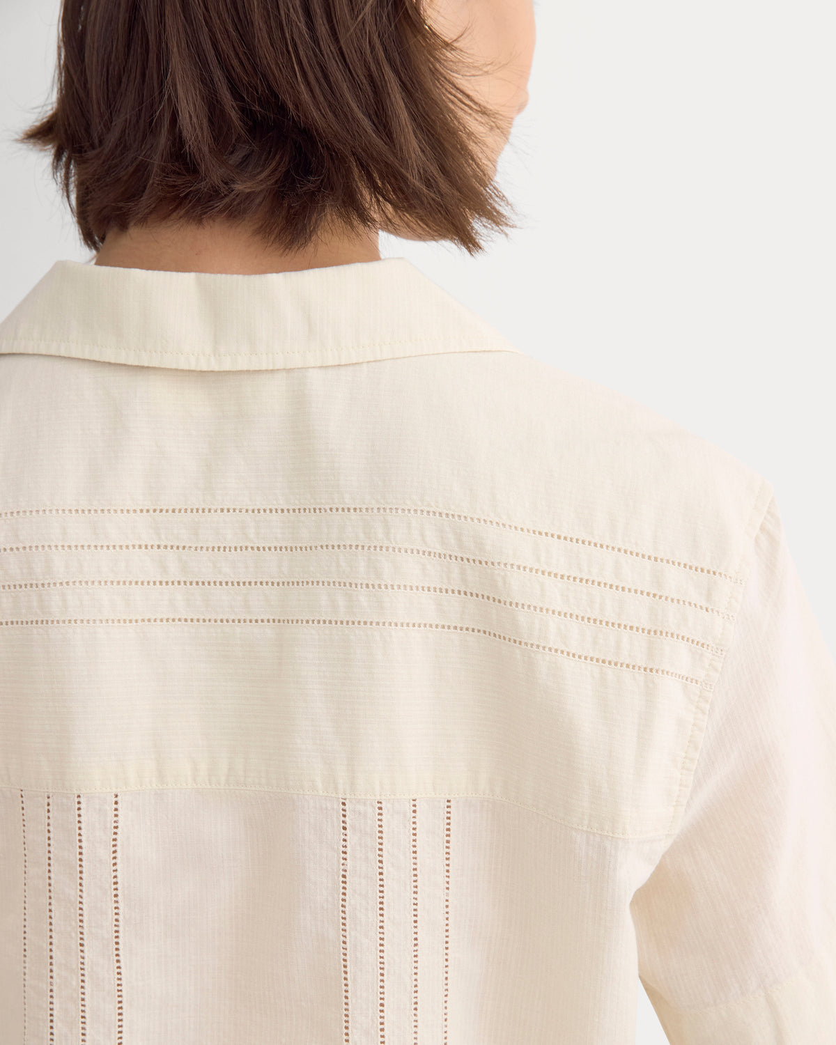 Cotton Gauze Resort Shirt in Birch — detail view