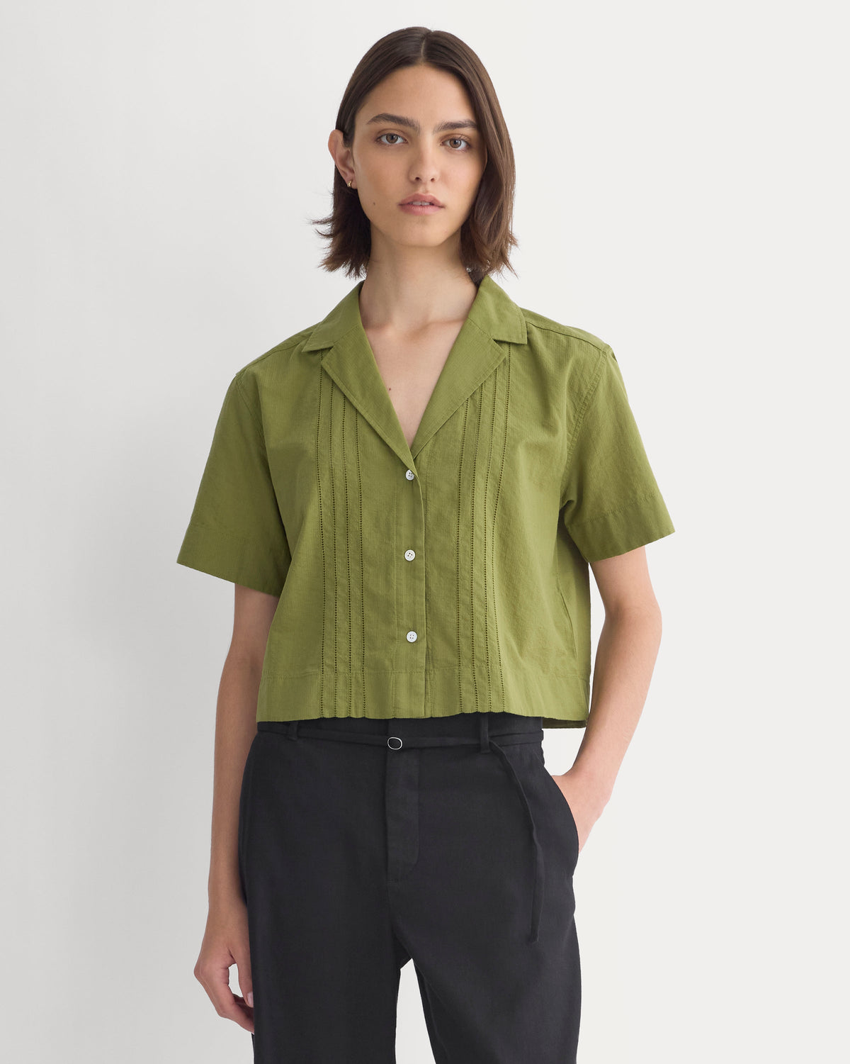Cotton Gauze Resort Shirt in Mayfly — front view