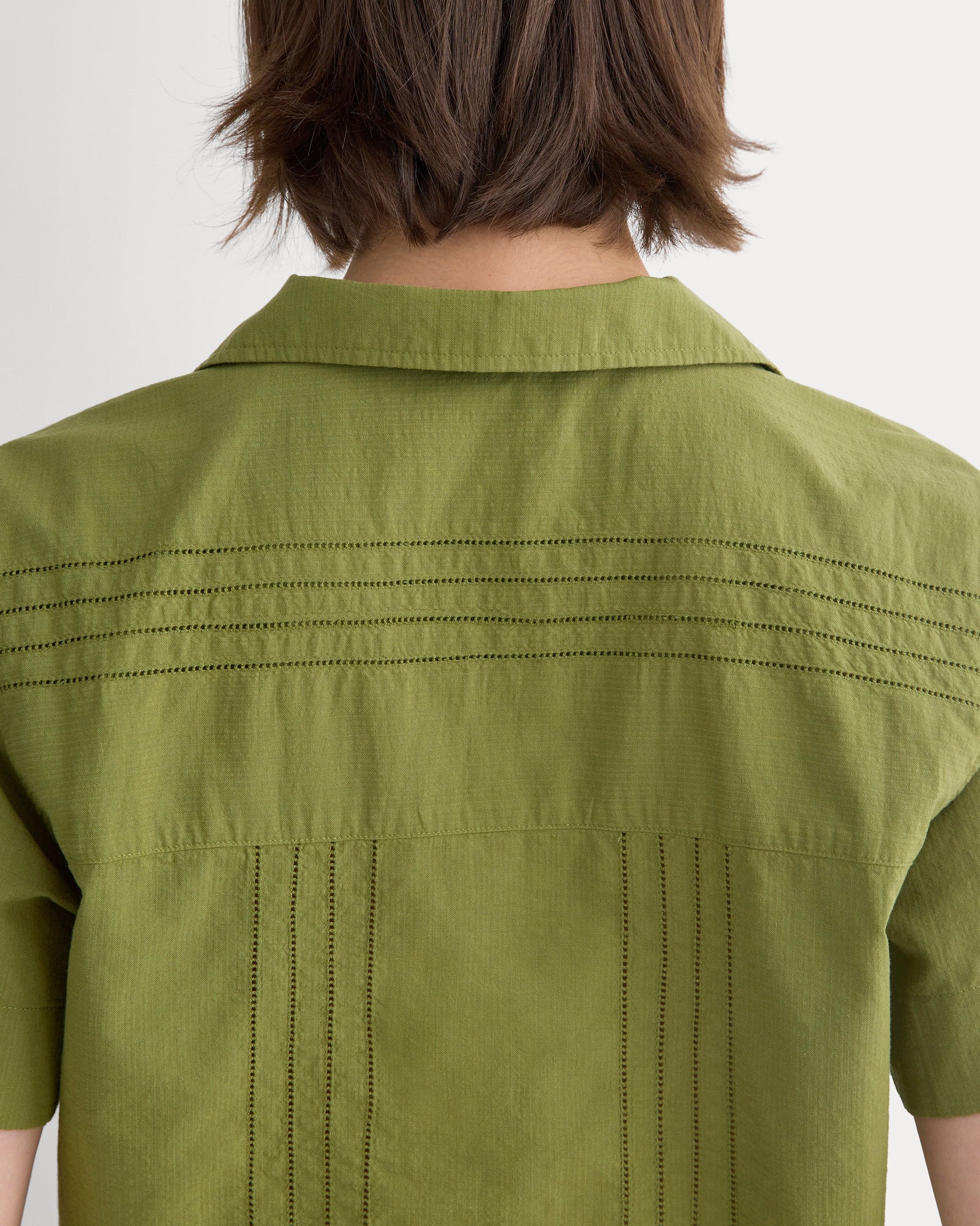 Cotton Gauze Resort Shirt in Mayfly — detail view