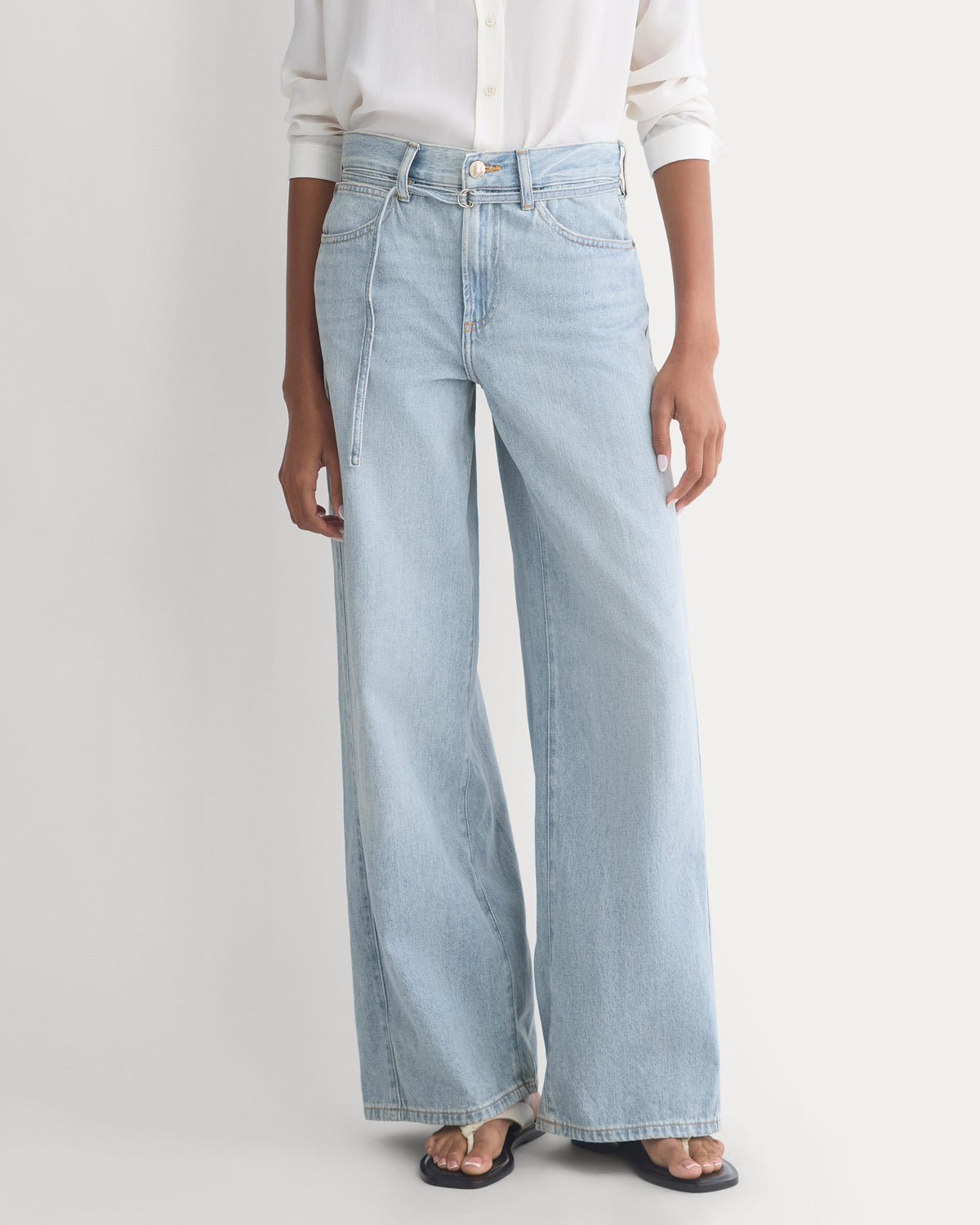 Lightweight Loose Wide-Leg Jean in Light Indigo — alternate view