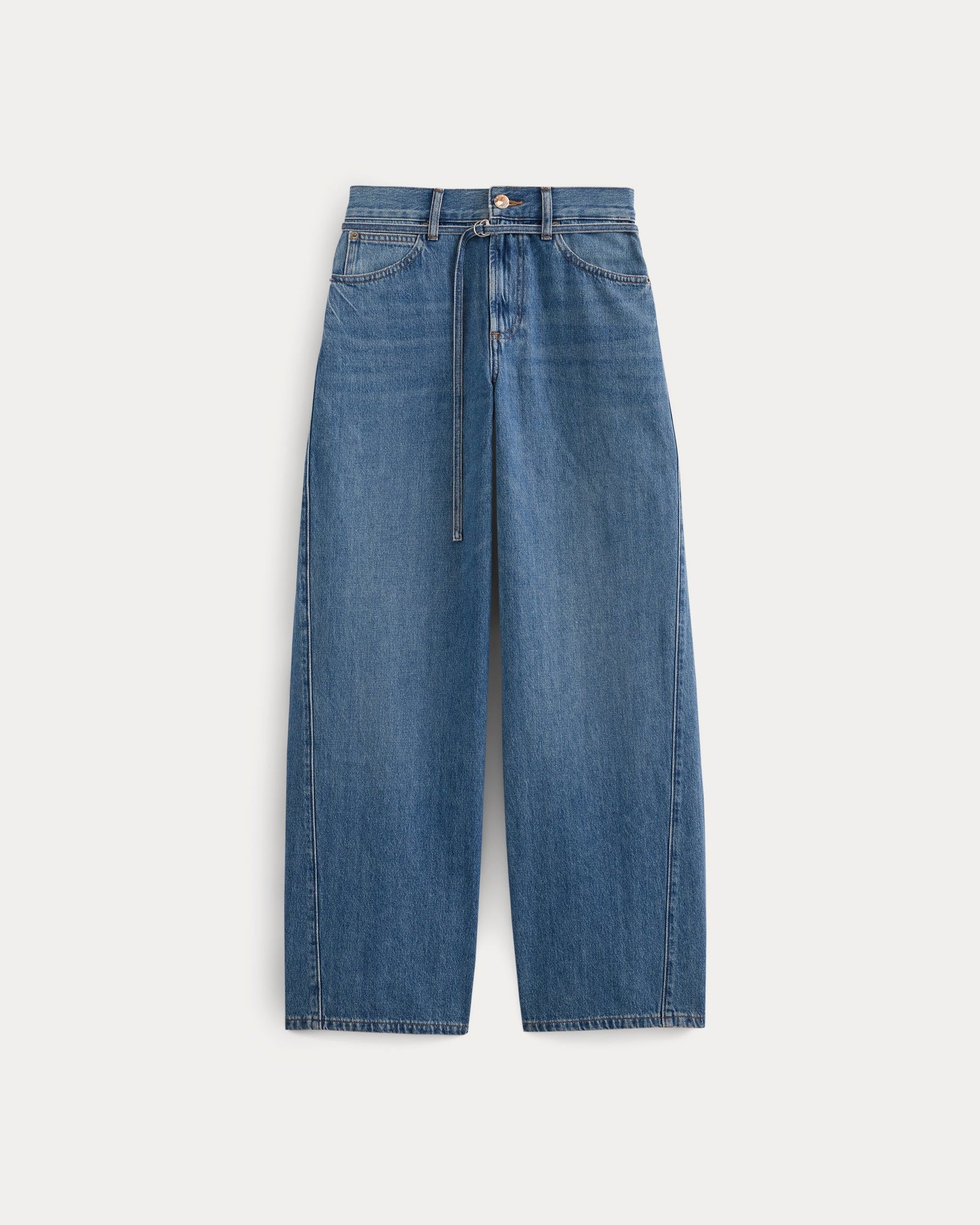Lightweight Loose Wide-Leg Jean in Medium Indigo — alternate view